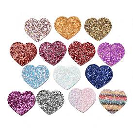 PU Leather Big Pendants, with Sequins, Valentine's Day Collection, Heart