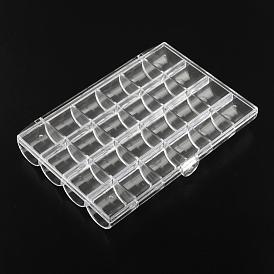 24 Compartments Rectangle Plastic Bead Storage Containers, 13x18.1x2.3cm