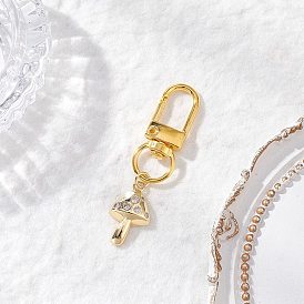 Подвесные украшения из латуни с микропаве из кубических цирконий в форме гриба, с поворотными застежками сплава