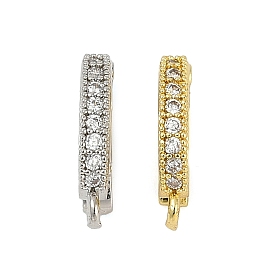 Овальные латунные застежки с микропаве из прозрачного кубического циркония, долговечный, стойки покрытие