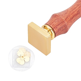CRASPIRE DIY Stamp Making Kits, Including Pear Wood Handle and Blank Wax Seal Brass Stamp Head, Square