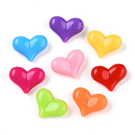 Opaque Acrylic Beads, Heart