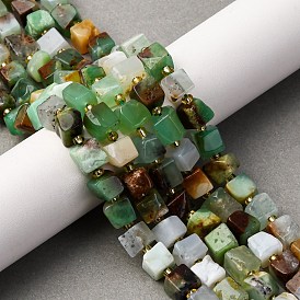 Природные серпантину нитей бисера, кубические, с бисером