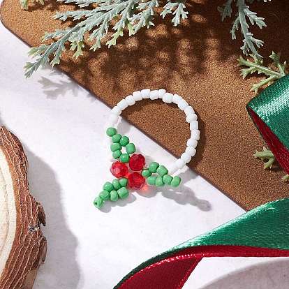 Рождественские стеклянные кольца для пальцев, лист