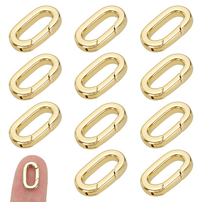 12шт. латунные пружинные кольца-затворы, долговечный, овальные
