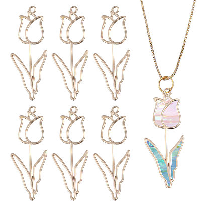 6 латунные подвески шт., цветок, полый