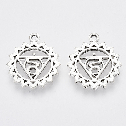 Подвески из чакры из тибетского стиля, горловая чакра, без кадмия и без свинца