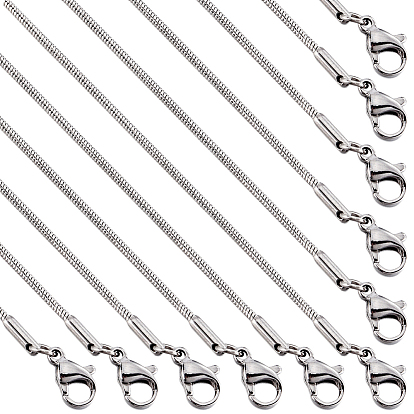 12 шт. классические простые 304 ожерелья из нержавеющей стали с круглыми цепочками-змейками
