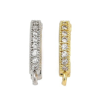 Овальные латунные застежки с микропаве из прозрачного кубического циркония, долговечный, стойки покрытие