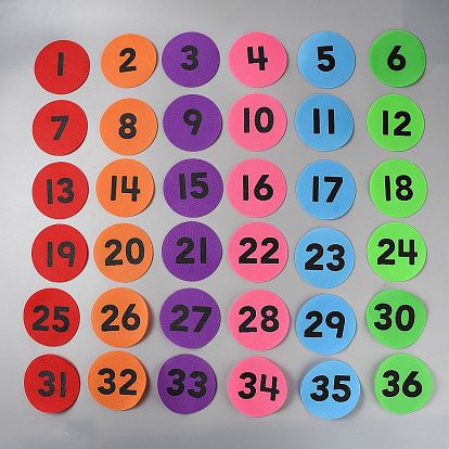 Маркеры круглой формы маркеры для ковра, сиденья нейлоновый крючок и петля, число 1~36