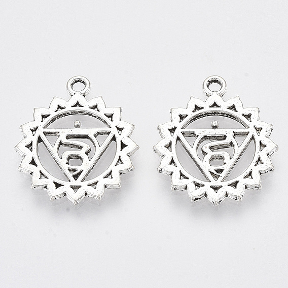 Подвески из чакры из тибетского стиля, горловая чакра, без кадмия и без свинца