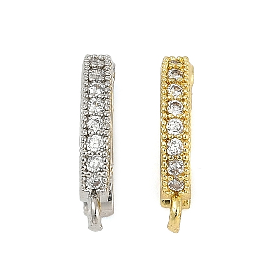 Овальные латунные застежки с микропаве из прозрачного кубического циркония, долговечный, стойки покрытие