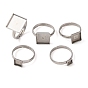 Verstellbare 304 Fingerringkomponenten aus Edelstahl, Pad-Ring Basis Zubehör, Viereck