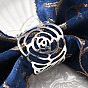 Valentine's Day table decorations rose napkin ring gold hollow flower napkin button napkin ring