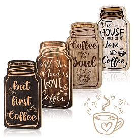 Wood Coffee Sign Wall Hanging Decoration, for Home Kitchen Decoration