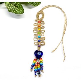 Colorful beads heart-shaped blue eyes ornaments Turkish devil's eye ornaments wall decoration car interior ornaments