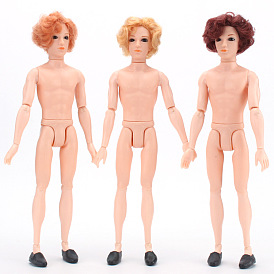 Plastic Action Figure Body, with Head & Hairstyle and Movable Eyes, for Male Doll Accessories Marking