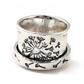 Rotatable Dandelion Alloy Finger Ring, Gothic Chunky Ring for Calming Worry Meditation