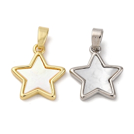 Подвески в виде звезд из натуральной белой ракушки из латуни, стойки покрытие, долговечный, без кадмия и без свинца