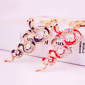 Metal Snake Keychain for Women and Men with Alloy Oil Droplet, Dragon Pendant - 166