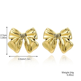 Alloy Stud Earrings, Bowknot