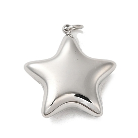 304 Stainless Steel Pendants, with Jump Ring, Star Charm
