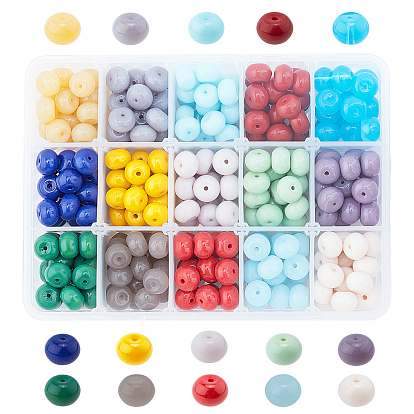 Opaque Solid Color Glass Beads, Disc