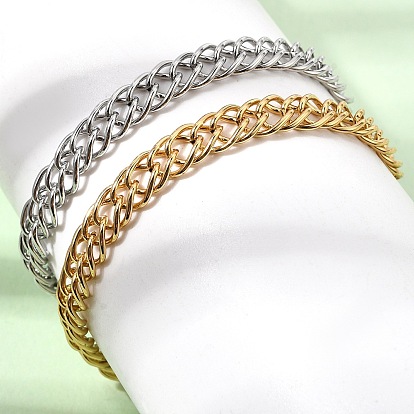 6.5MM 304 Stainless Steel Double Link Chain Bracelets for Women Men, Ion Plating(IP)