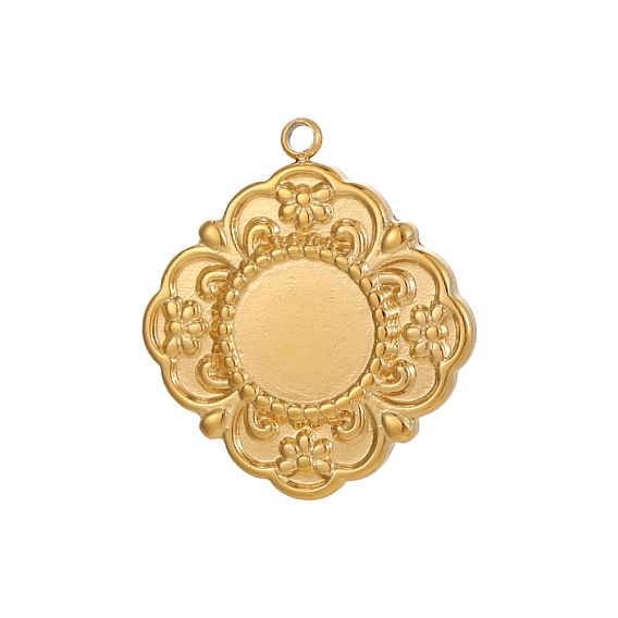 Цветок настройки подвески кабошон 304 из нержавеющей стали, ионное покрытие (ip)