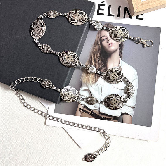 Тибетский стиль сплав овальные звенья цепи талии живота цепи для женщин