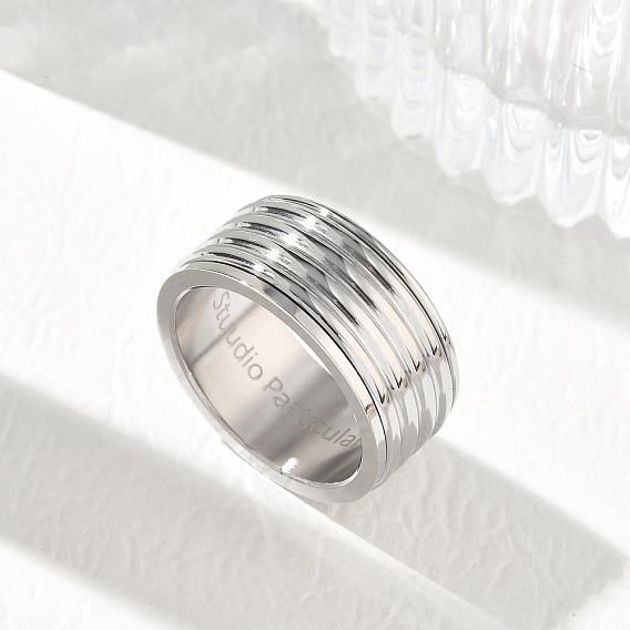 304 Stainless Steel Finger Rings, Long-Lasting Plated