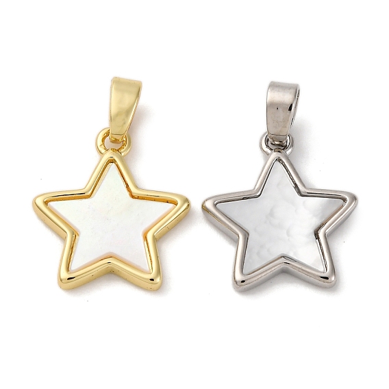Подвески в виде звезд из натуральной белой ракушки из латуни, стойки покрытие, долговечный, без кадмия и без свинца
