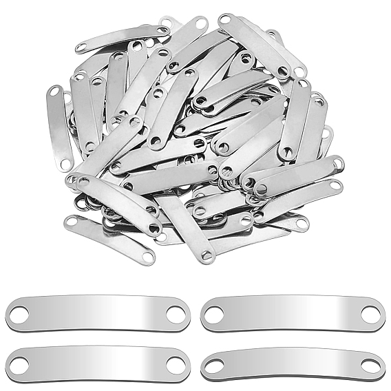 100шт. 201 звенья/соединители из нержавеющей стали, изогнутые овальные, штамповка пустой метки