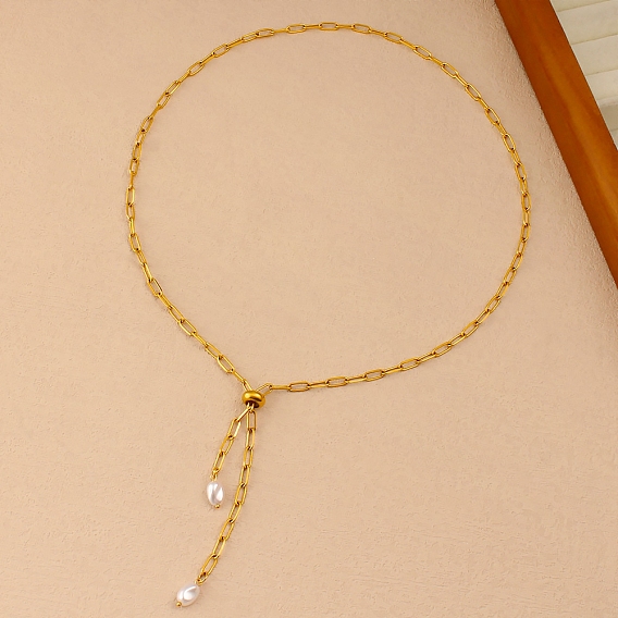 Регулируемые 304 цепочки-скрепки из нержавеющей стали, с пластиковой жемчужины