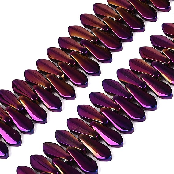 Стеклянные бусины с гальваническим покрытием , слеза