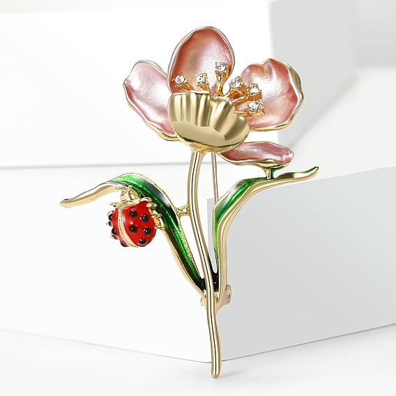 Эмалированные значки с изображением лотоса и божьей коровки, штыри отворотом сплава горного хрусталя для одежды рюкзака