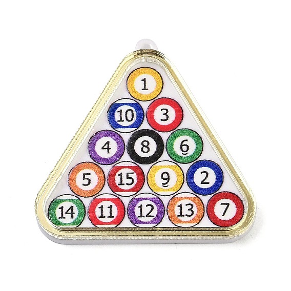 Печатные подвески из непрозрачного акрила, бильярд