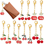 30шт. 6 стили подвесных украшений из сплава и смолы, с застежками-карабинами из эмали и сплава, вишня