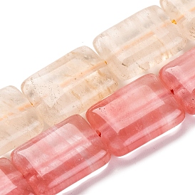 Watermelon Stone Glass Beads Strands, Rectangle