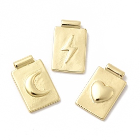 Латунные подвески, прямоугольник амулеты, без кадмия и без свинца, стойки покрытие, долговечный, реальный 18 k позолоченный