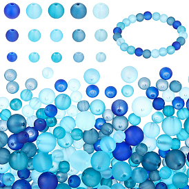400pcs 15 couleurs peinture de cuisson perles de verre transparentes, facette, ronde