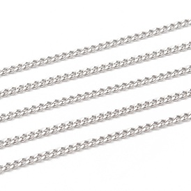 304 Stainless Steel Curb Chains, with Spool, Unwelded, for Jewelry Making