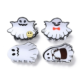 Hallowmeen Theme PVC Claw Hair Clips, with Iron Findings, Hair Accessories for Women Girls Thick Hair, Ghost