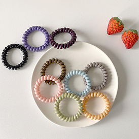 Sweet Girl Hair Accessories - Milkshake Color Telephone Wire Hair Tie, Thick Elastic Rubber Band.