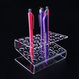 Acrylic Pencil Holder, 24 Slots Desk Stand Organizer Holding Rack, for Pens, Paint Brushes, Colored Pencils, Markers