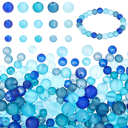 400pcs 15 couleurs peinture de cuisson perles de verre transparentes, facette, ronde