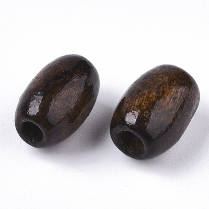 Spray Painted Natural Maple Wood Beads, Barrel