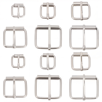 24 pièces 6 styles boucles à rouleau en alliage pour connecteur de sangle de sac, rectangle