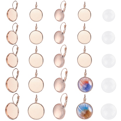 DIY Earring Making, with Brass Leverback Earring Findings and Half Round Clear Glass Cabochons