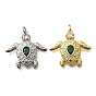 Латунные микро проложить кубического циркония подвески, без кадмия и без свинца, прелести морской черепахи, с целью перехода в кольце